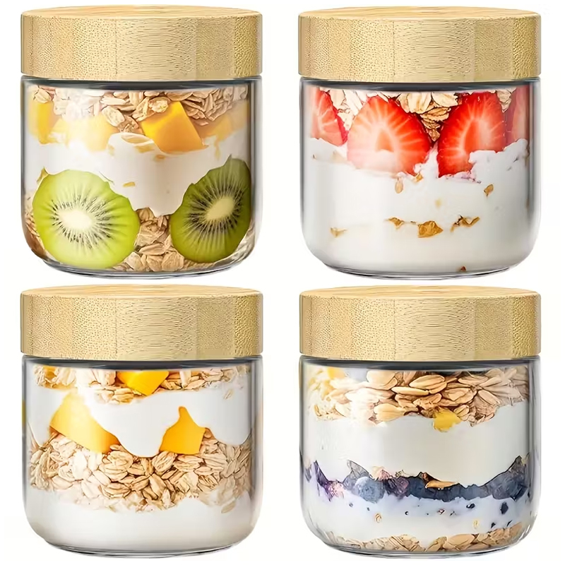 Meal Prep Overnight Oats - 4 pack Overnight Oats Containers with