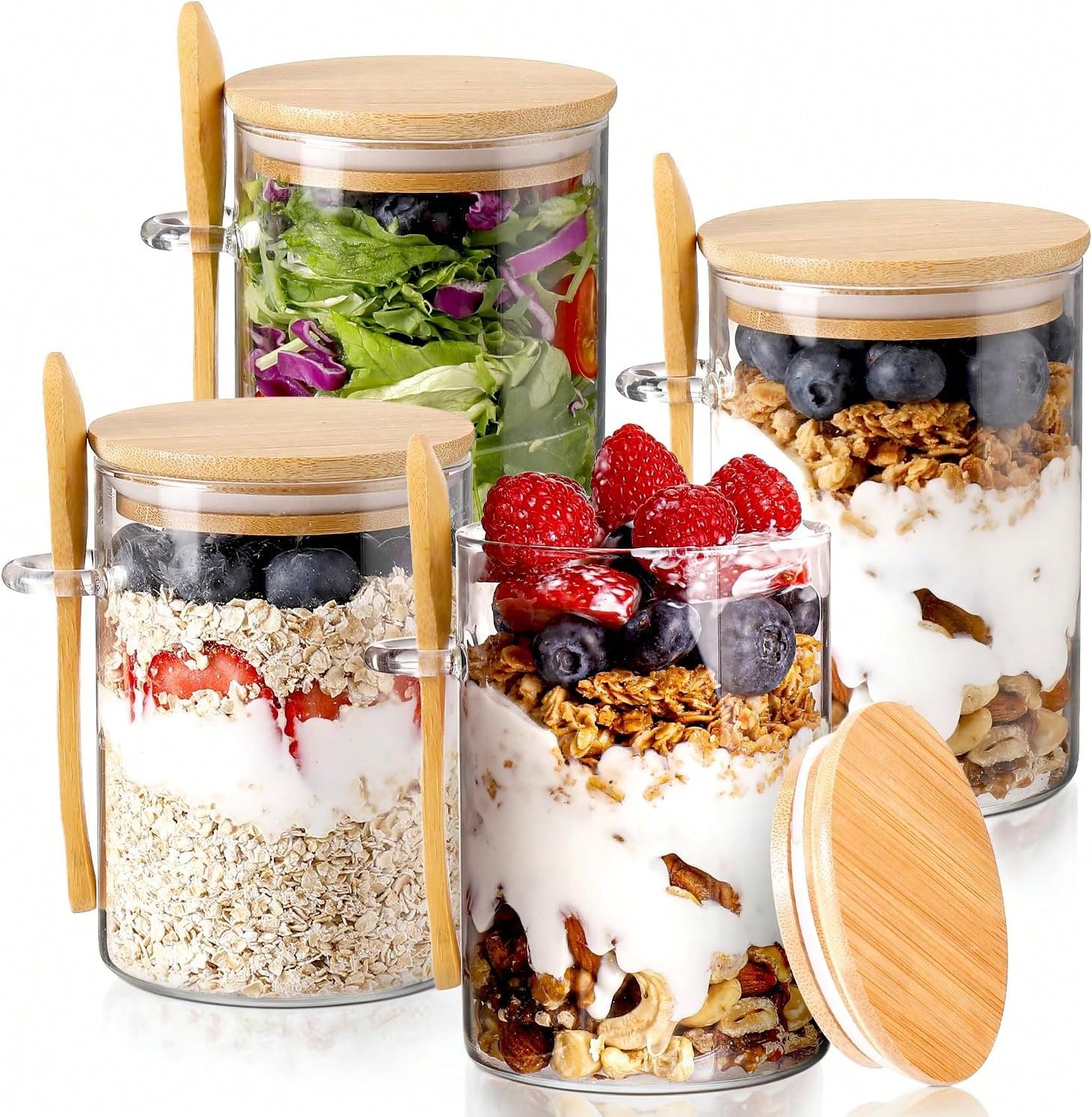 Meal Prep Overnight Oats - 4 Pack Overnight Oats Jars Modern