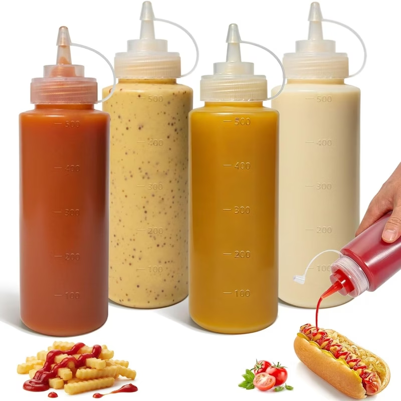 Sauce Squeeze Bottle - 500 ML Plastic Pointed Mouth Squeeze