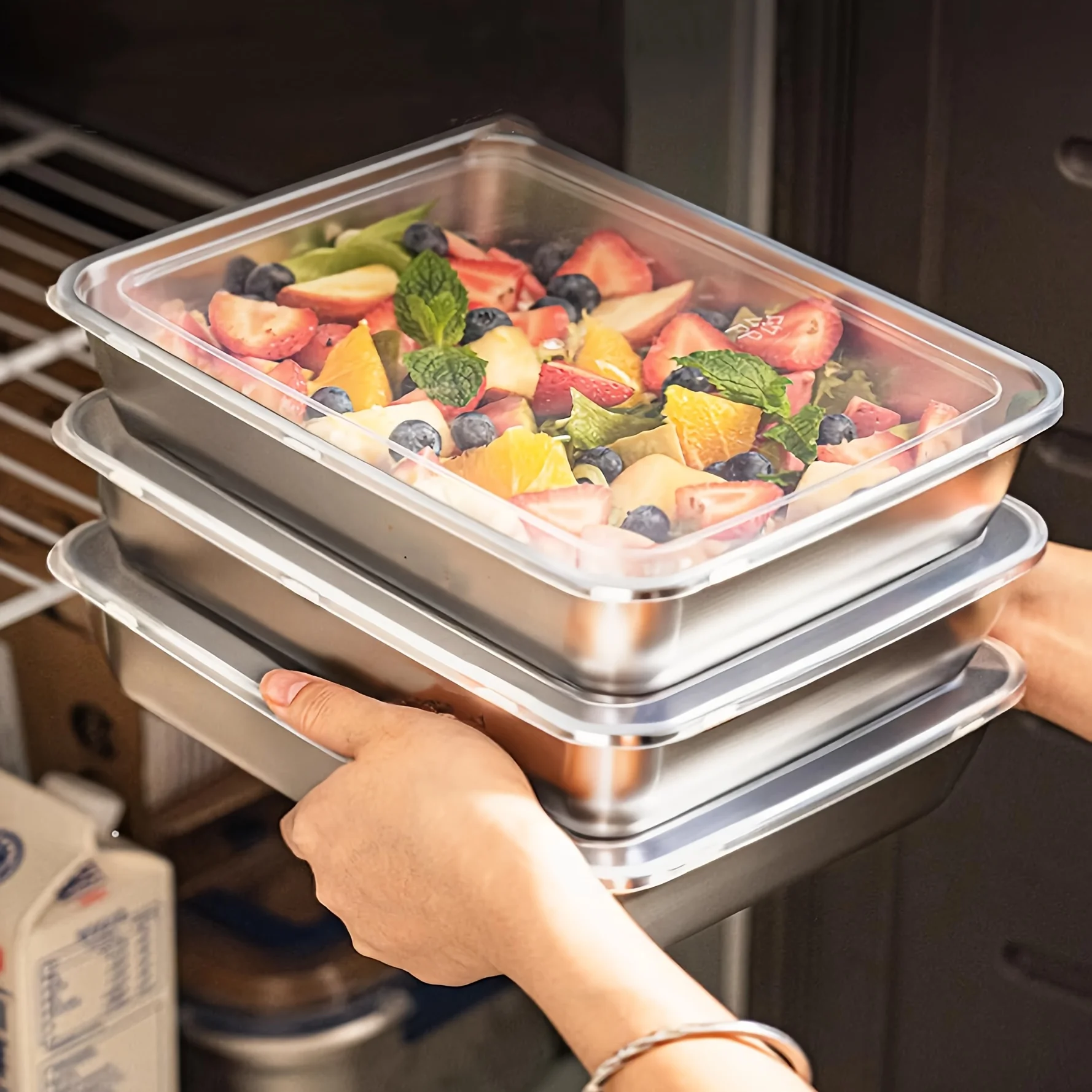 Meal Prep Box - 3pcs Stainless Steel Food Containers &