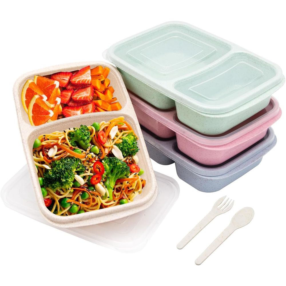 4 Pack Bento Lunch Box, 2 Comp - Meal Prep Box ulasan dan harga