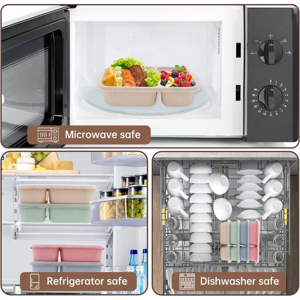 4 Pack Bento Lunch Box, 2 Comp - Meal Prep Box ulasan dan harga