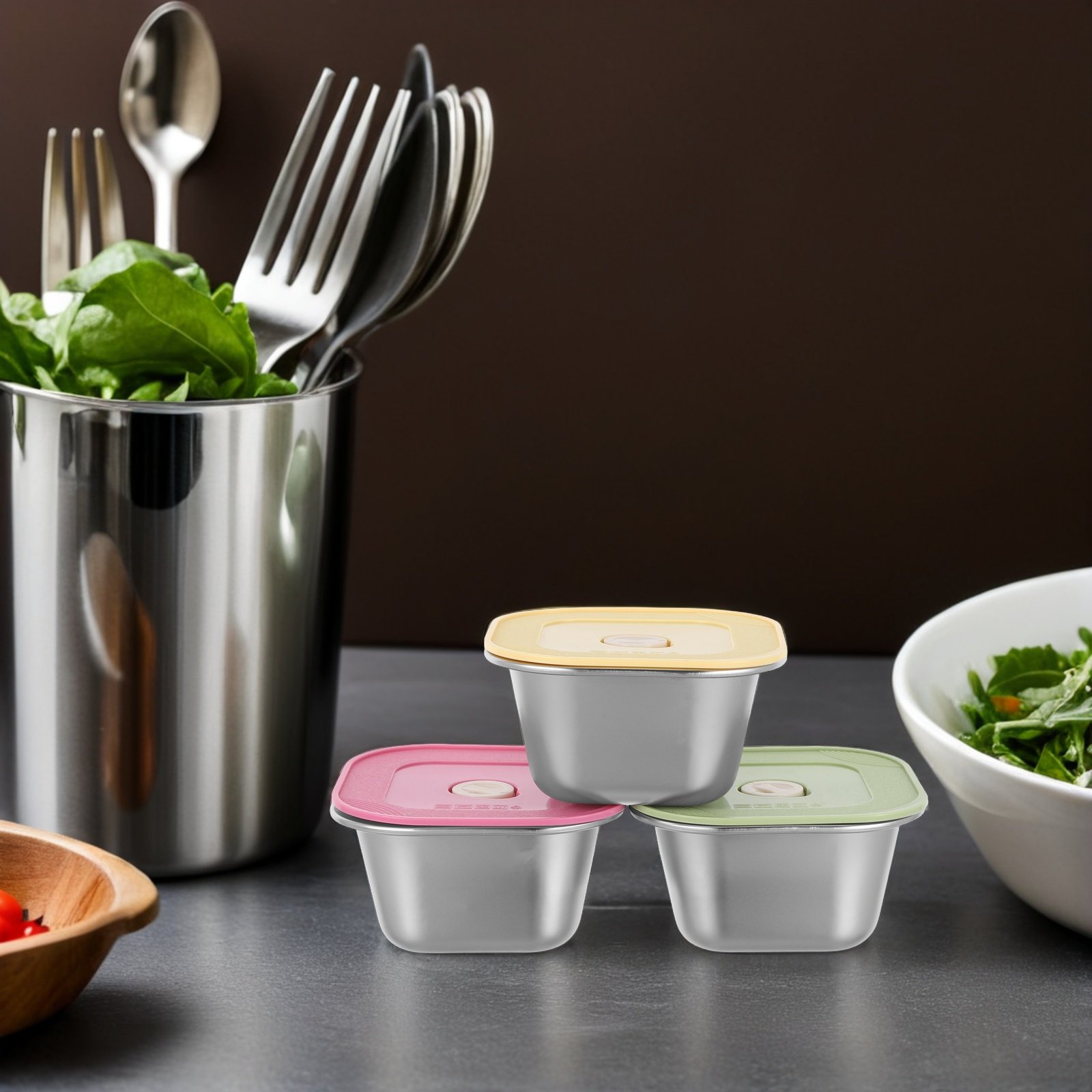 3Pcs Stainless Steel Snack Con - Meal Prep Box ulasan dan harga
