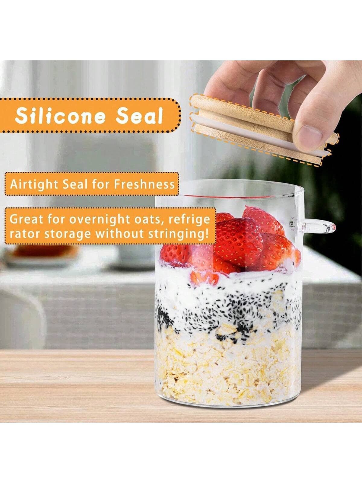 4 Pack Overnight Oats Jars Mod - Meal Prep Overnight Oats ulasan dan harga