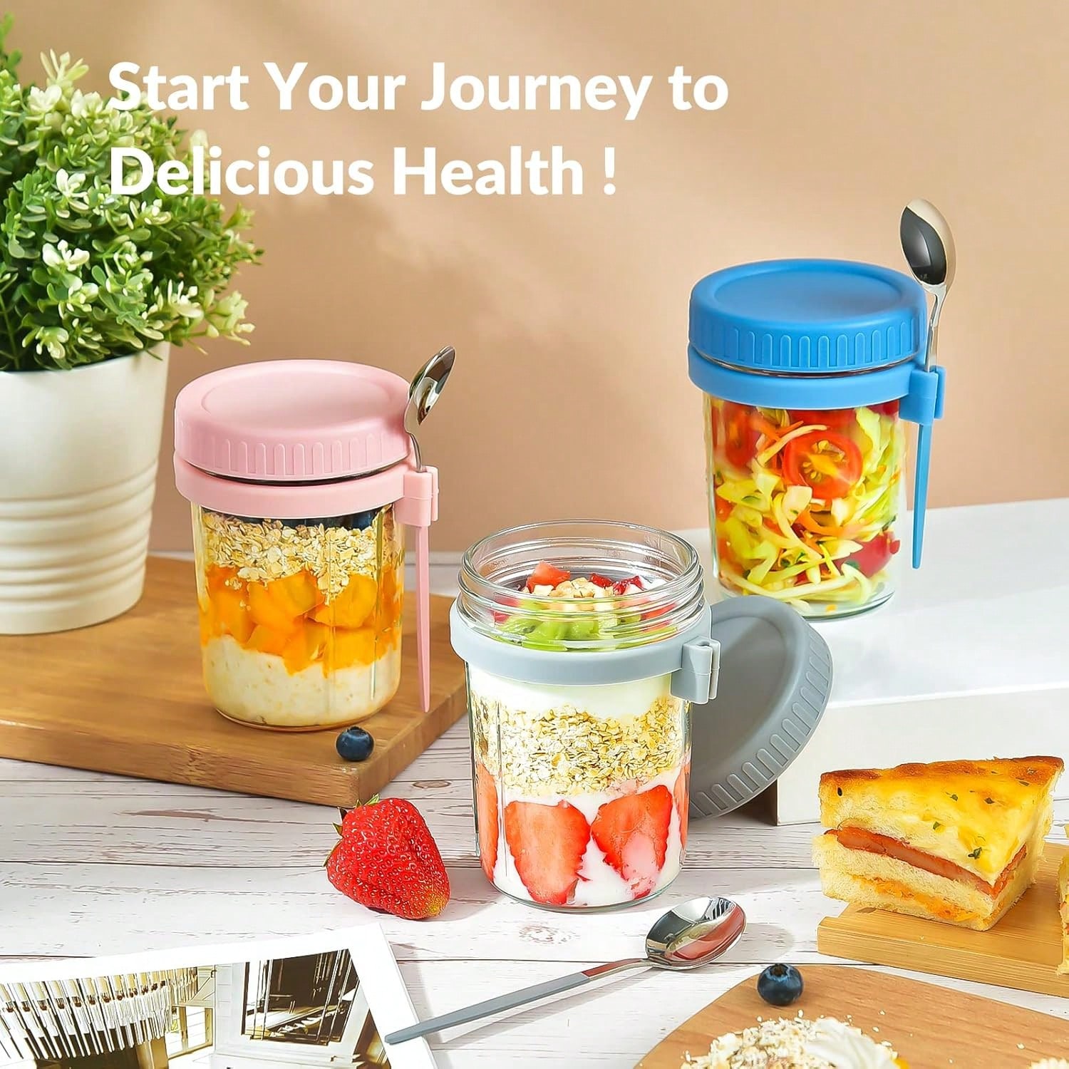 4 Pack Overnight Oats Containe - Meal Prep Overnight Oats ulasan dan harga