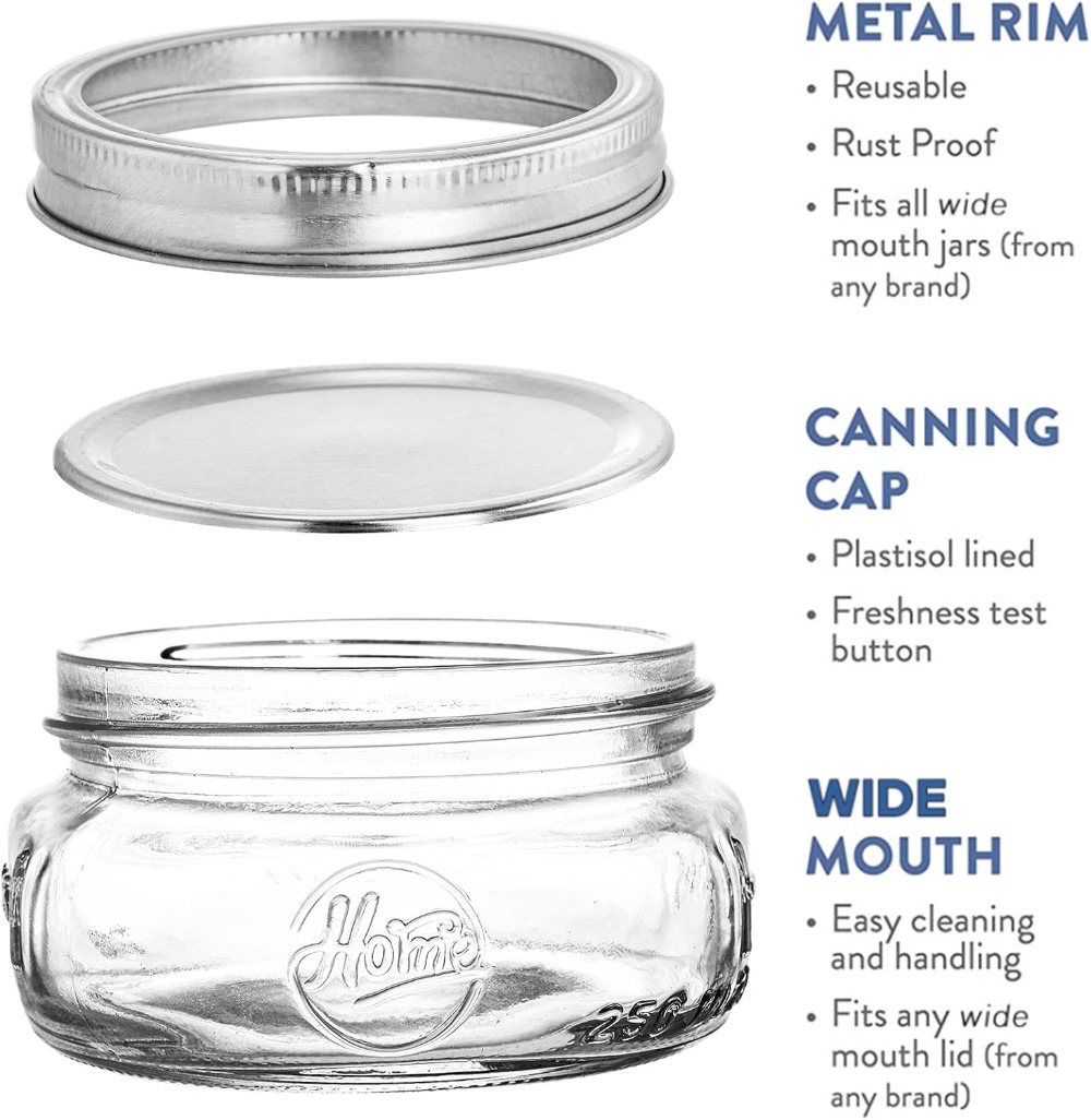 12-Pack 8oz Wide Mouth Glass M - Meal Prep Overnight Oats ulasan dan harga