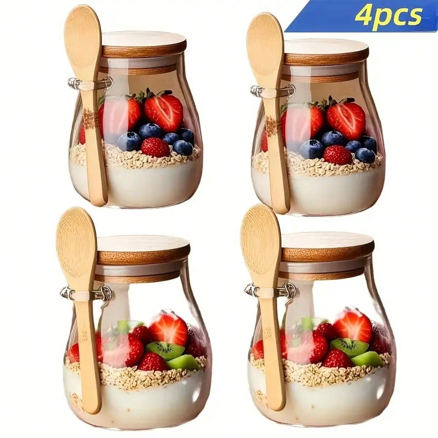 4 Pack Overnight Oats Containe - Meal Prep Overnight Oats ulasan dan harga