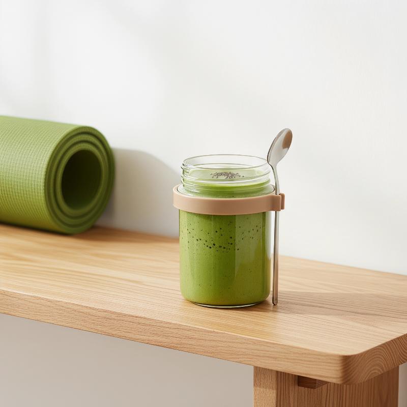 400ML Overnight Oats Glass Cup - Meal Prep Overnight Oats ulasan dan harga