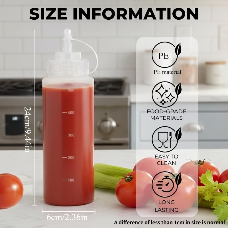 500 ML Plastic Pointed Mouth S - Sauce Squeeze Bottle ulasan dan harga