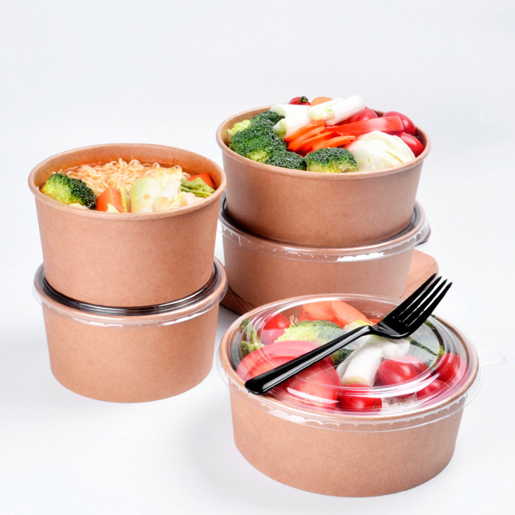 20Pcs Kraft Paper Bowls Leakpr - Meal Prep Box ulasan dan harga