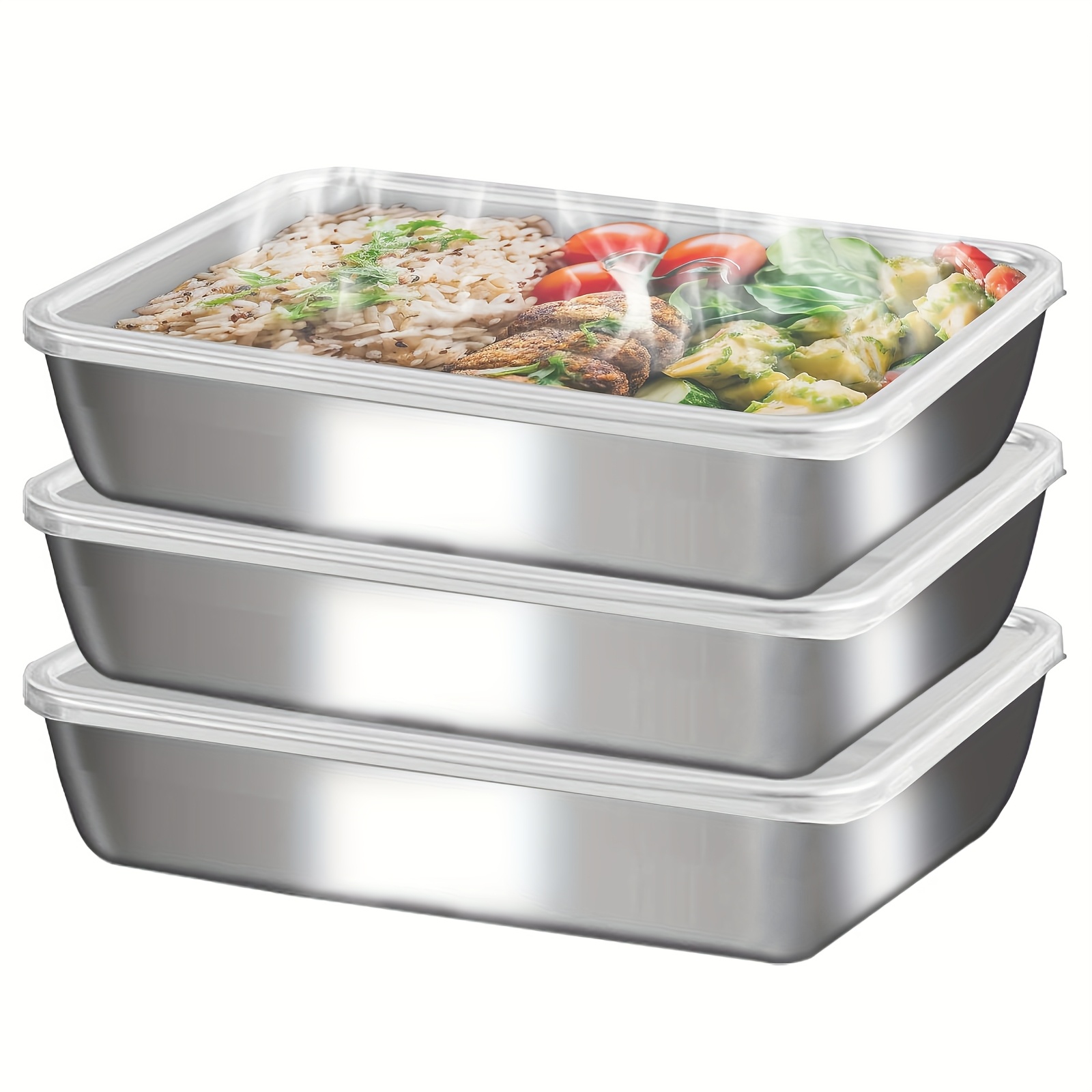 3pcs Stainless Steel Food Cont - Meal Prep Box ulasan dan harga