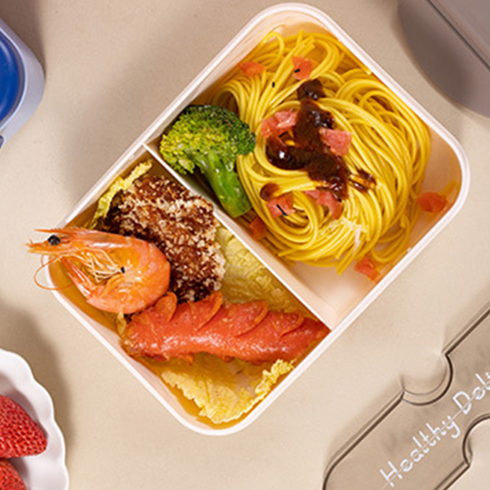 Student Lunch Box With Fork Pl - Meal Prep Box ulasan dan harga