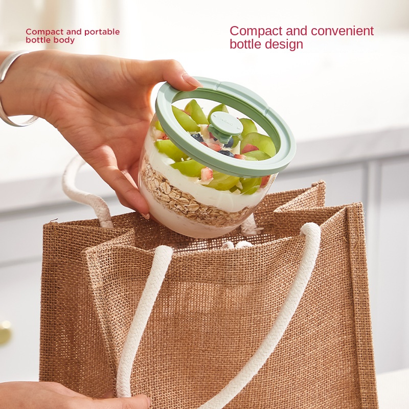 Glass Overnight Oats Container - Meal Prep Overnight Oats ulasan dan harga